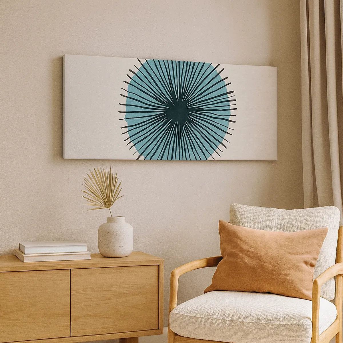 Quadro em tela - Radiante sobre o azul - 30x30 cm