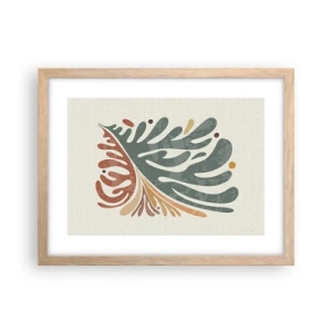 Pôster com moldura de carvalho claro - Folha multicolorida - 40x30 cm