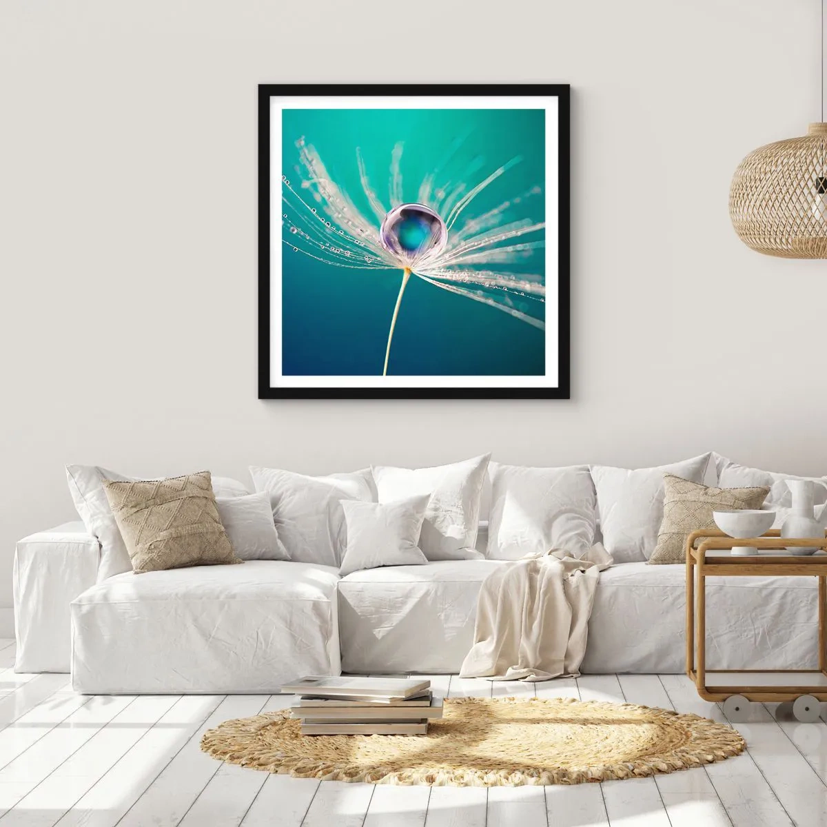 Pôster com moldura preta - Momento místico - 50x50 cm