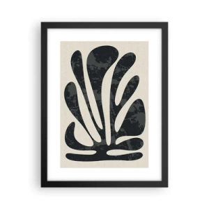 Pôster com moldura preta - Abstração com vários dedos - 30x40 cm