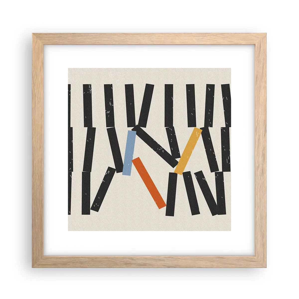 Pôster com moldura de carvalho claro - Dominó – composição - 30x30 cm