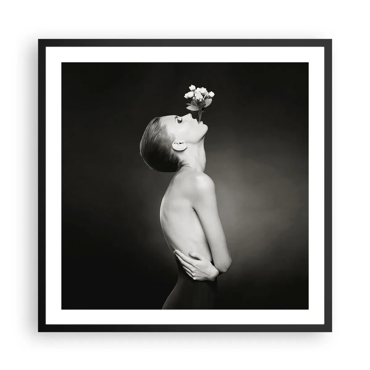 Pôster com moldura preta - Elegância excêntrica - 60x60 cm