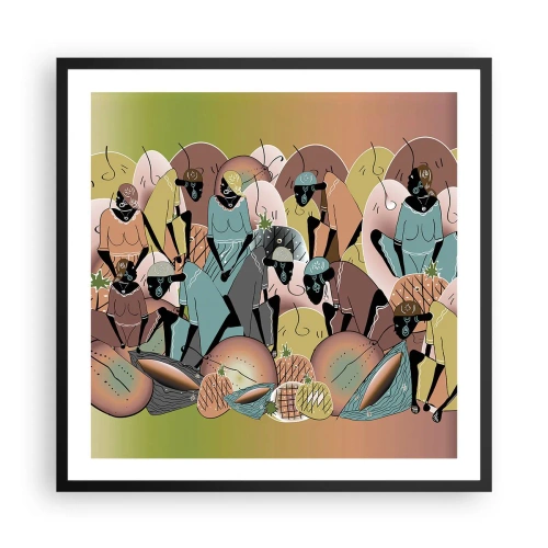 Pôster com moldura preta - Uma grande festa se aproxima - 60x60 cm