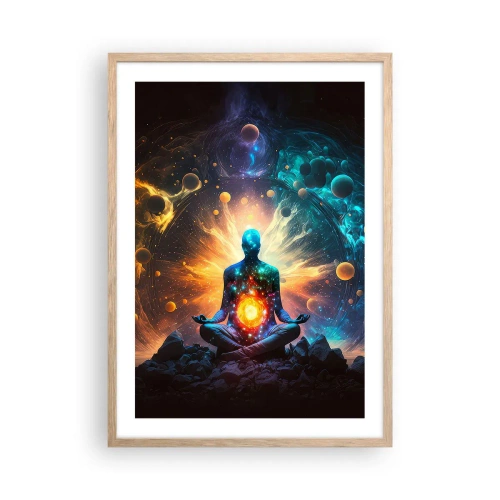 Pôster com moldura de carvalho claro - Paz cósmica - 50x70 cm