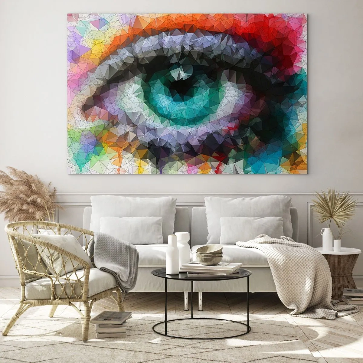 Quadro em vidro - O brilho cristalino dos olhos - 120x80 cm