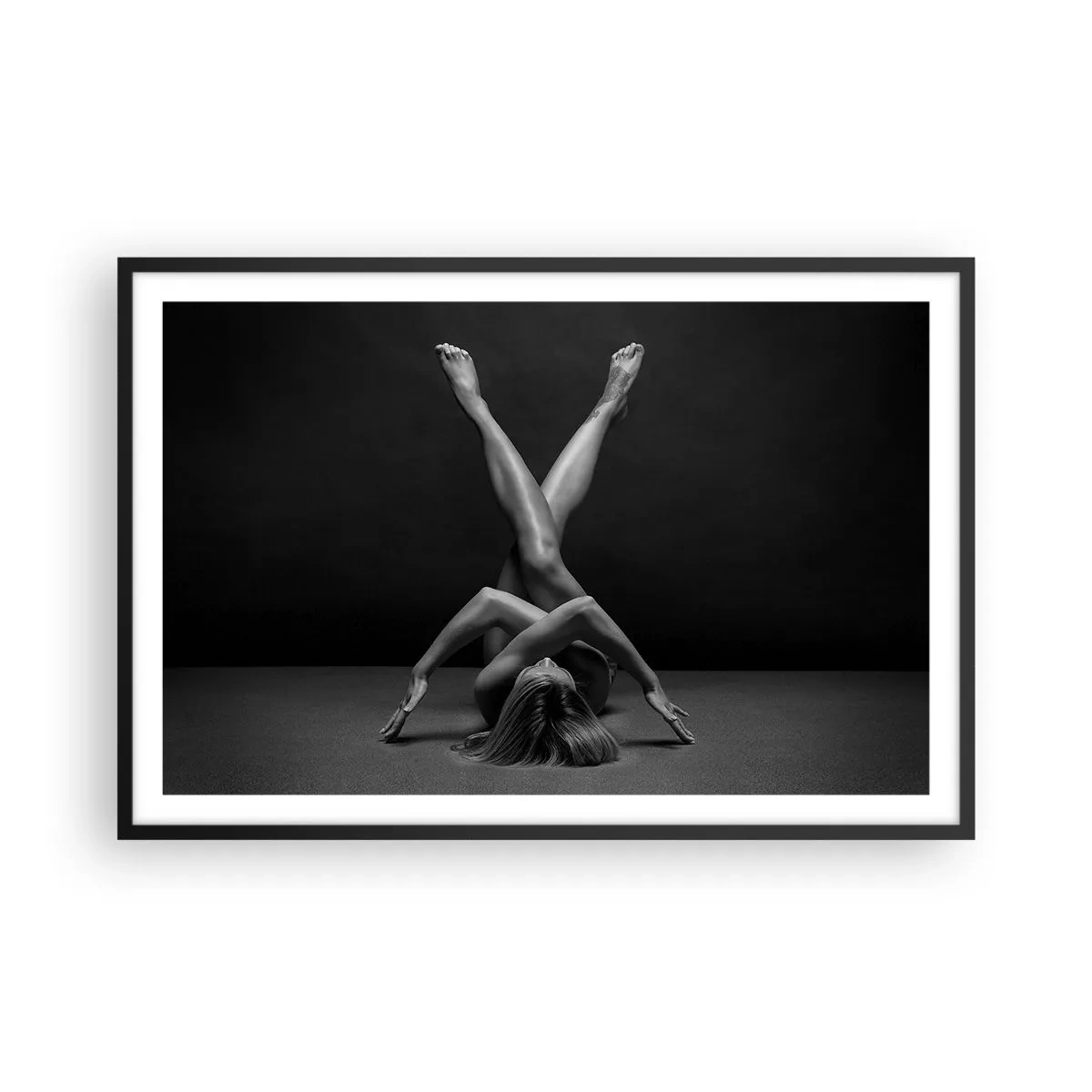 Pôster com moldura preta - Geometria da nudez - 91x61 cm