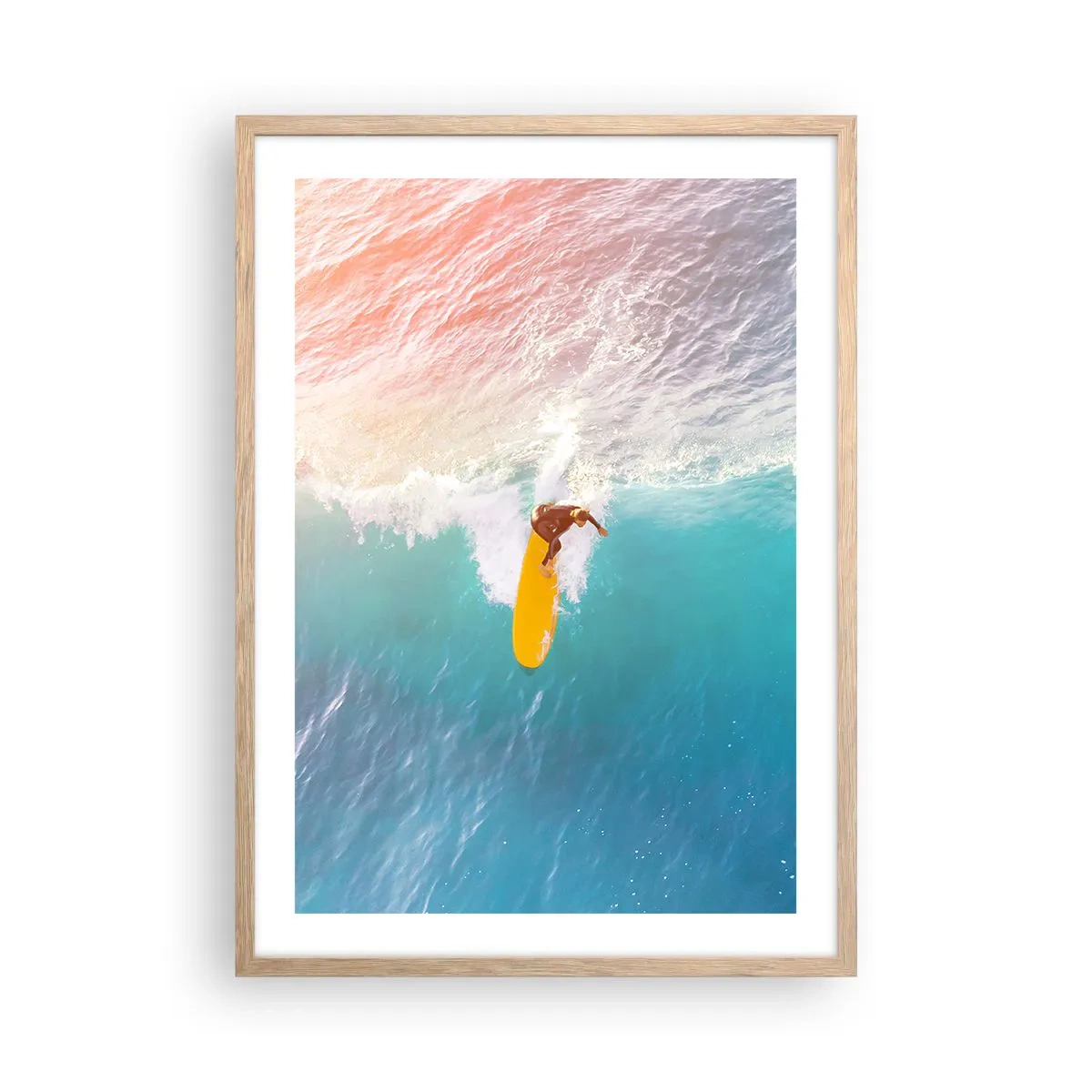 Pôster com moldura de carvalho claro - Cavaleiro oceânico - 50x70 cm