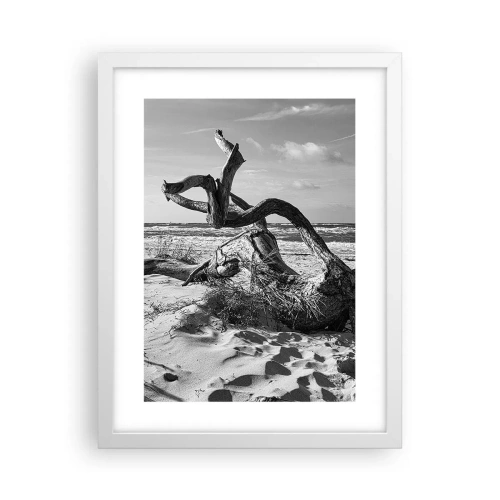 Pôster em moldura branca - Escultura do mar - 30x40 cm