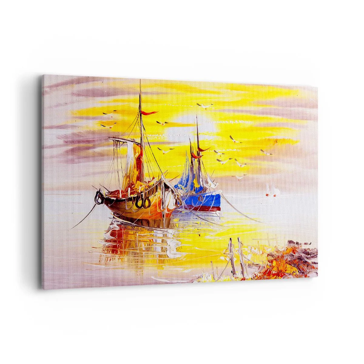 Quadro em tela - Um merecido descanso no porto - 120x80 cm