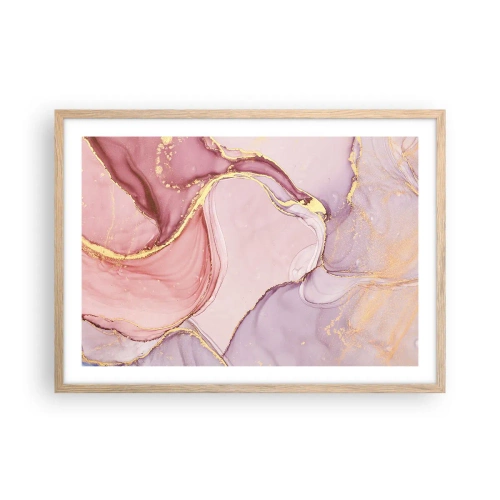 Pôster com moldura de carvalho claro - Carícia das cores - 70x50 cm