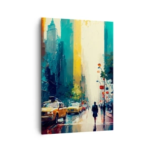 Quadro em tela - Nova York – até a chuva é colorida aqui - 70x100 cm