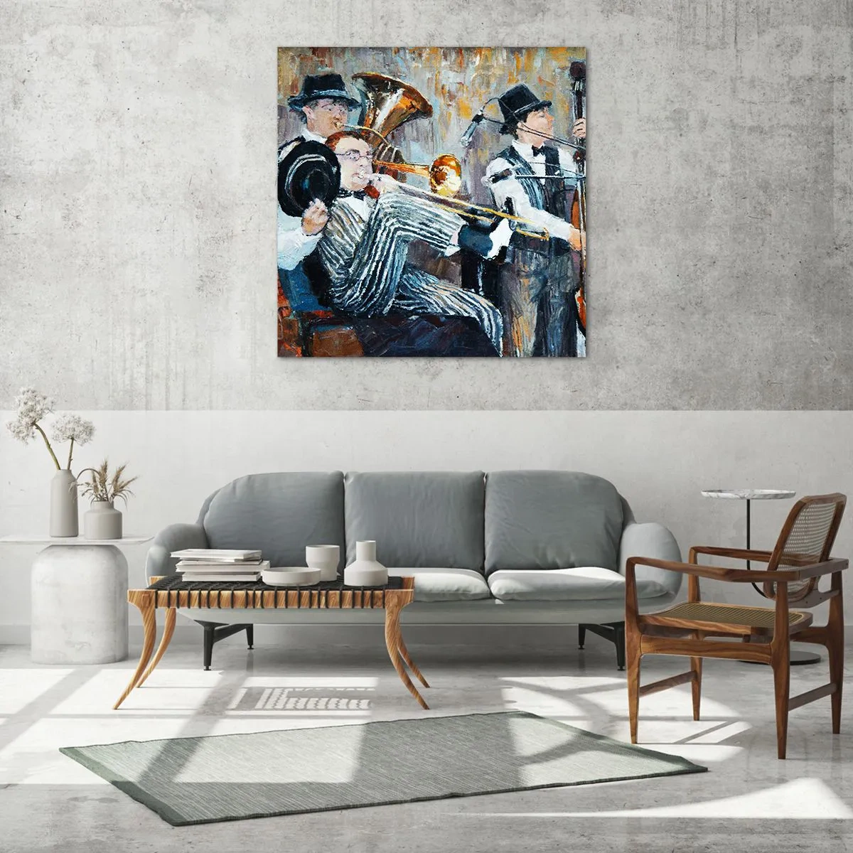 Quadro em vidro - Todo aquele jazz - 40x40 cm