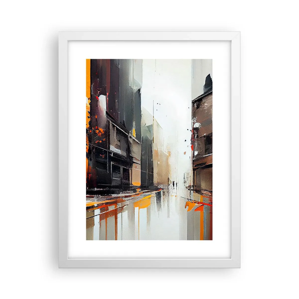 Pôster em moldura branca - Dia chuvoso - 30x40 cm