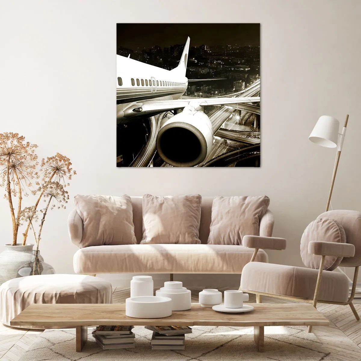 Quadro em tela - Voar para a noite - 70x70 cm