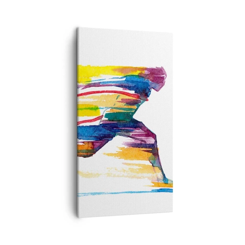 Quadro em tela - Correndo pelo arco-íris - 45x80 cm