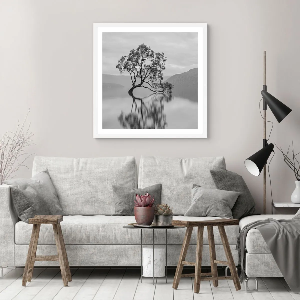 Pôster em moldura branca - Existe um país assim - 50x50 cm