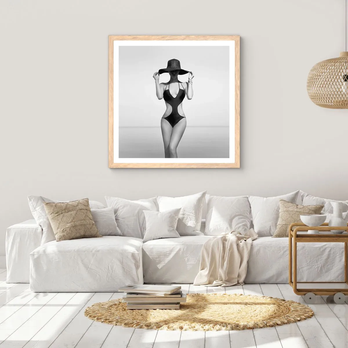 Pôster com moldura de carvalho claro - Meu nome é: Elegância - 30x30 cm