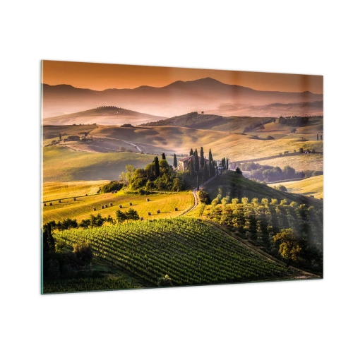Quadro em vidro - Arcádia - Paisagem toscana - 100x70 cm