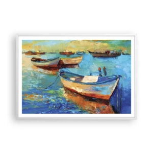 Pôster em moldura branca - Na baía do sul - 100x70 cm