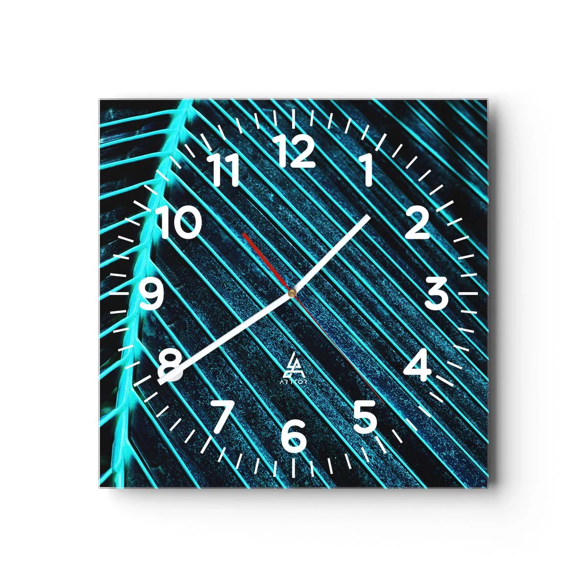 Relógio de parede - Relógio em vidro - Textura verde - 40x40 cm
