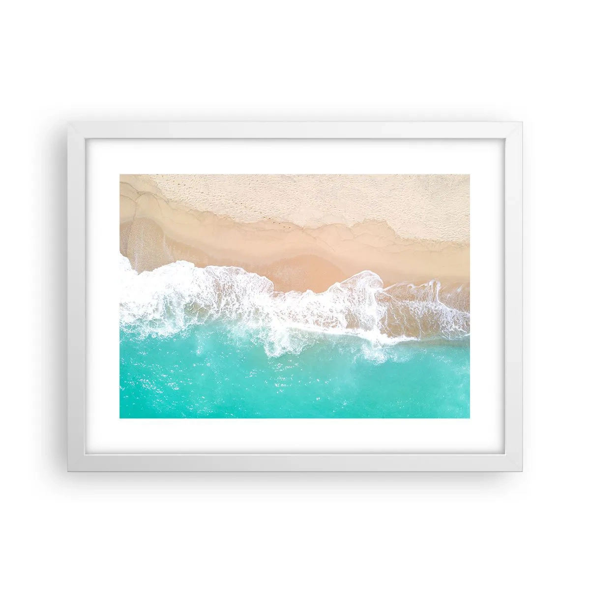 Pôster em moldura branca - Toque carinhoso - 40x30 cm