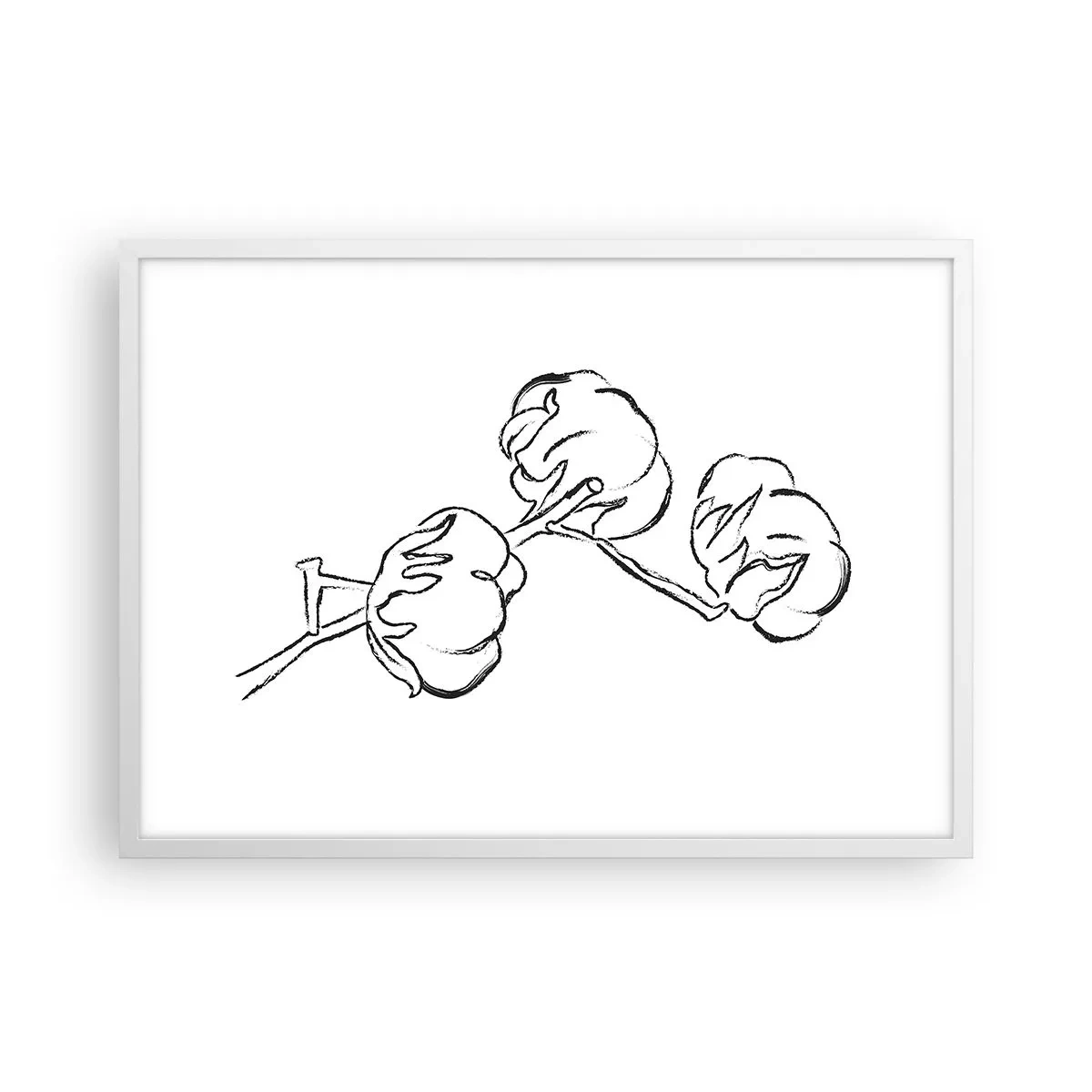 Pôster em moldura branca - Algodão para baixo - 70x50 cm