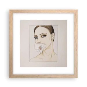 Pôster com moldura de carvalho claro - Símbolo de elegância e beleza - 30x30 cm