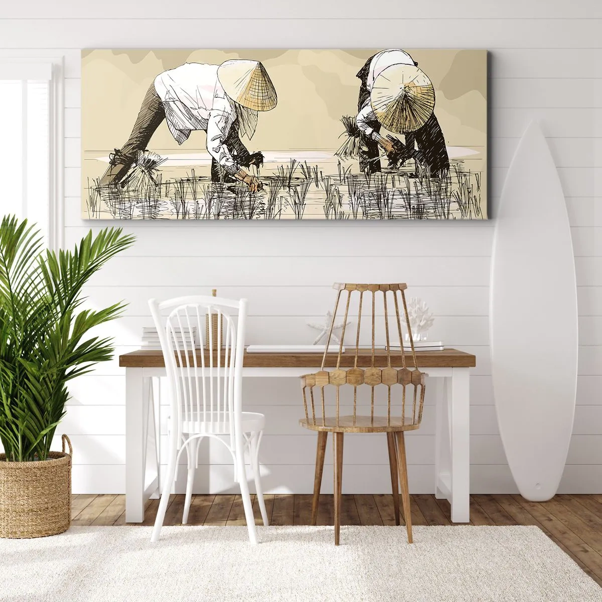 Quadro em tela - Boa colheita  - 140x50 cm