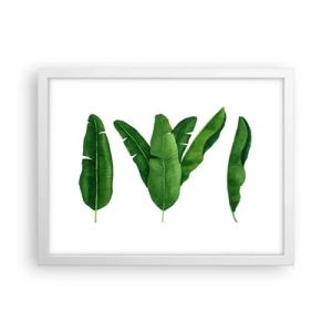 Pôster em moldura branca - Simetria verde - 40x30 cm