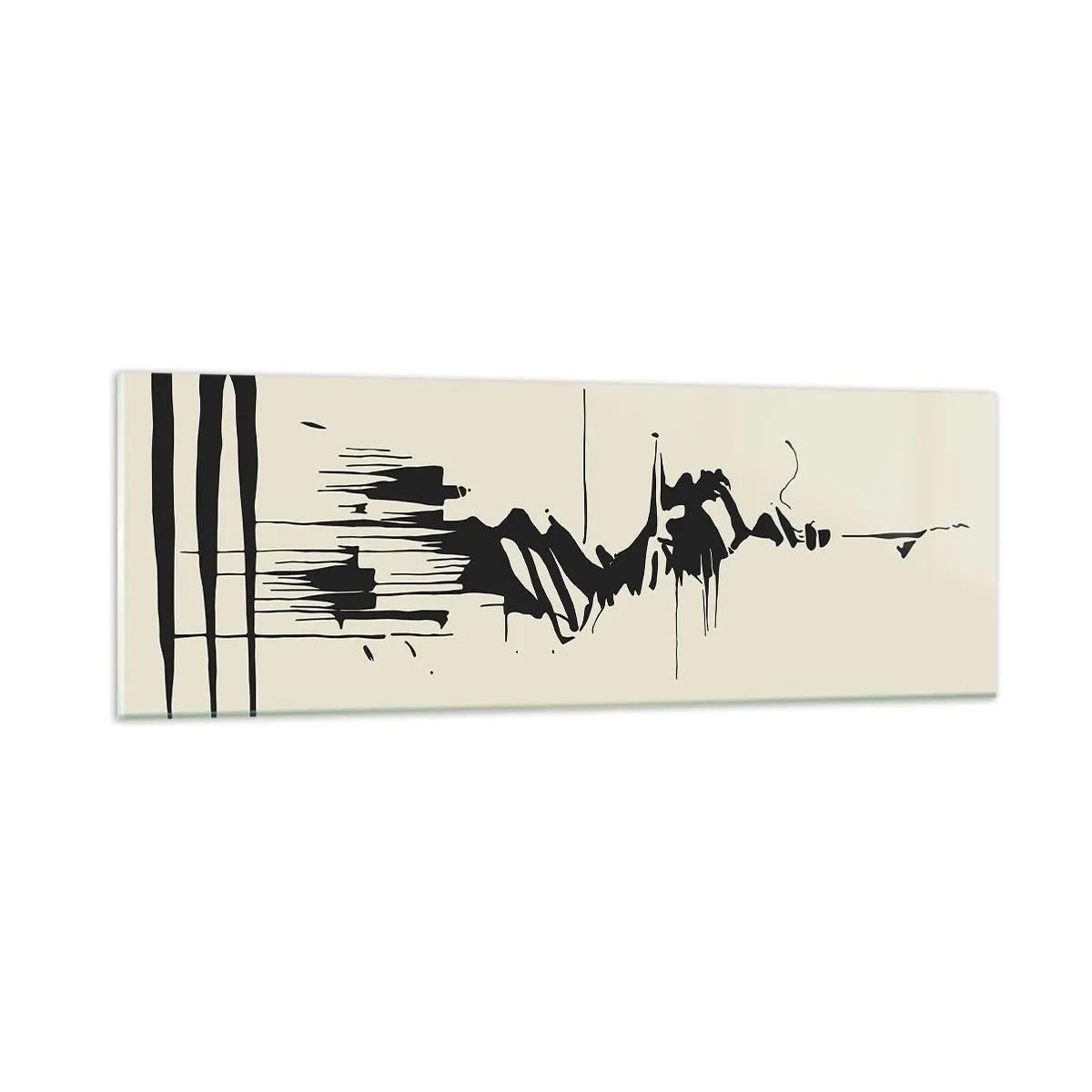 Quadro em vidro - Abstração apressada - 90x30 cm