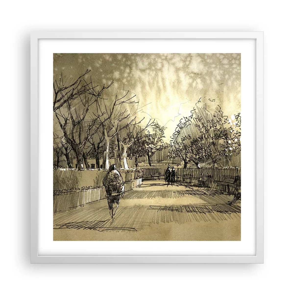 Pôster em moldura branca - Um momento capturado por uma pena - 50x50 cm