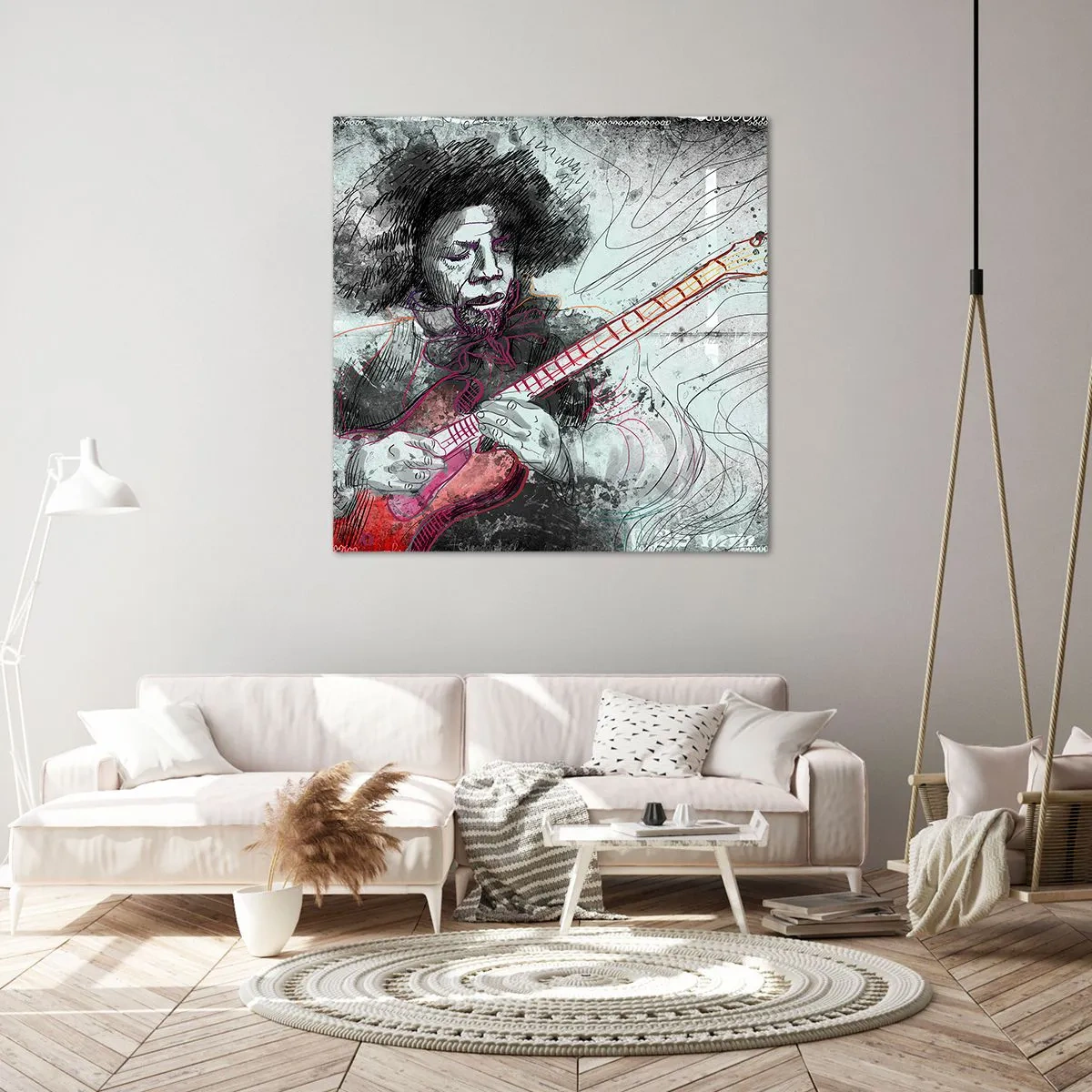 Quadro em tela - Nas ondas da música - 30x30 cm