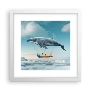 Pôster em moldura branca - Por que não? - 30x30 cm