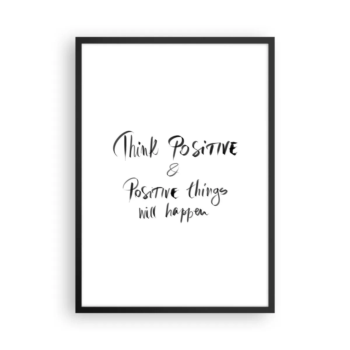 Pôster com moldura preta - Inscrição motivacional em estilo preto e branco - 50x70cm - Como viver? - Decoração de parede moderna para a sala de estar e quarto ARTTOR
