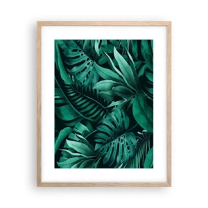 Pôster com moldura de carvalho claro - A profundidade da vegetação tropical - 40x50 cm
