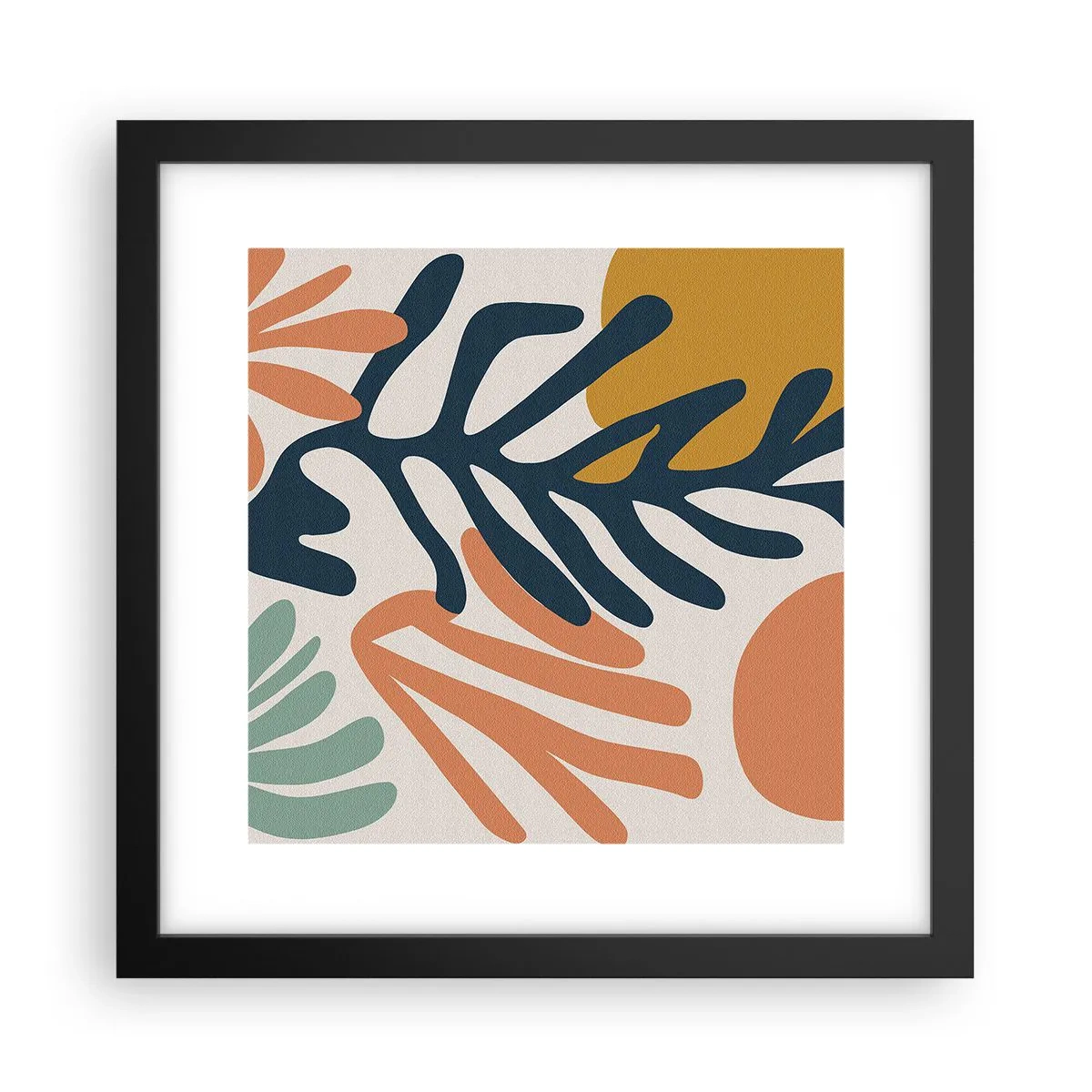 Pôster com moldura preta - Mares de coral - 30x30 cm
