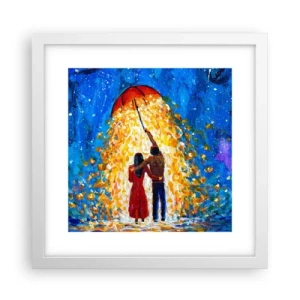 Pôster em moldura branca - A magia de uma noite chuvosa? - 30x30 cm