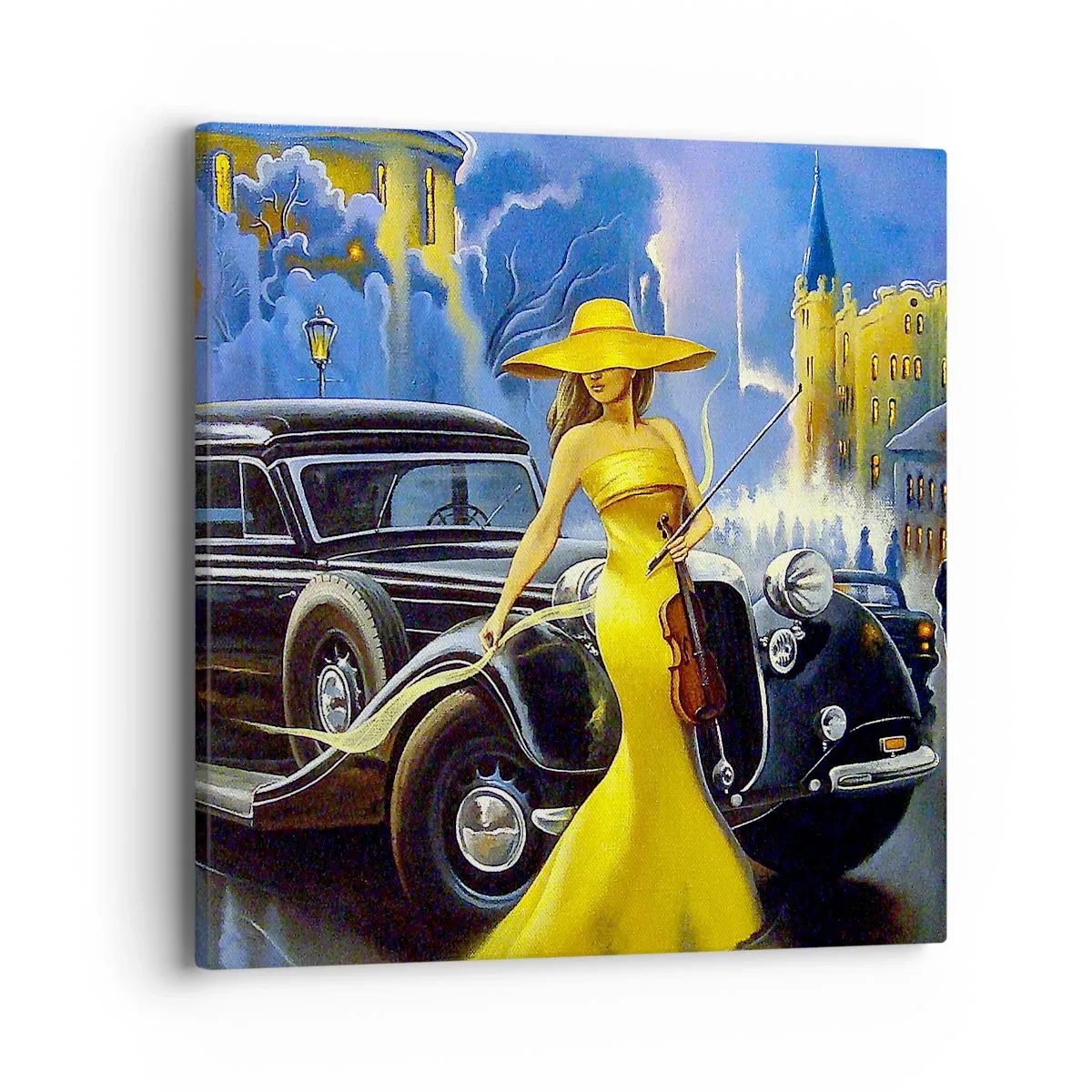 Quadro em tela - Música instrumental com violino e amor - 40x40 cm