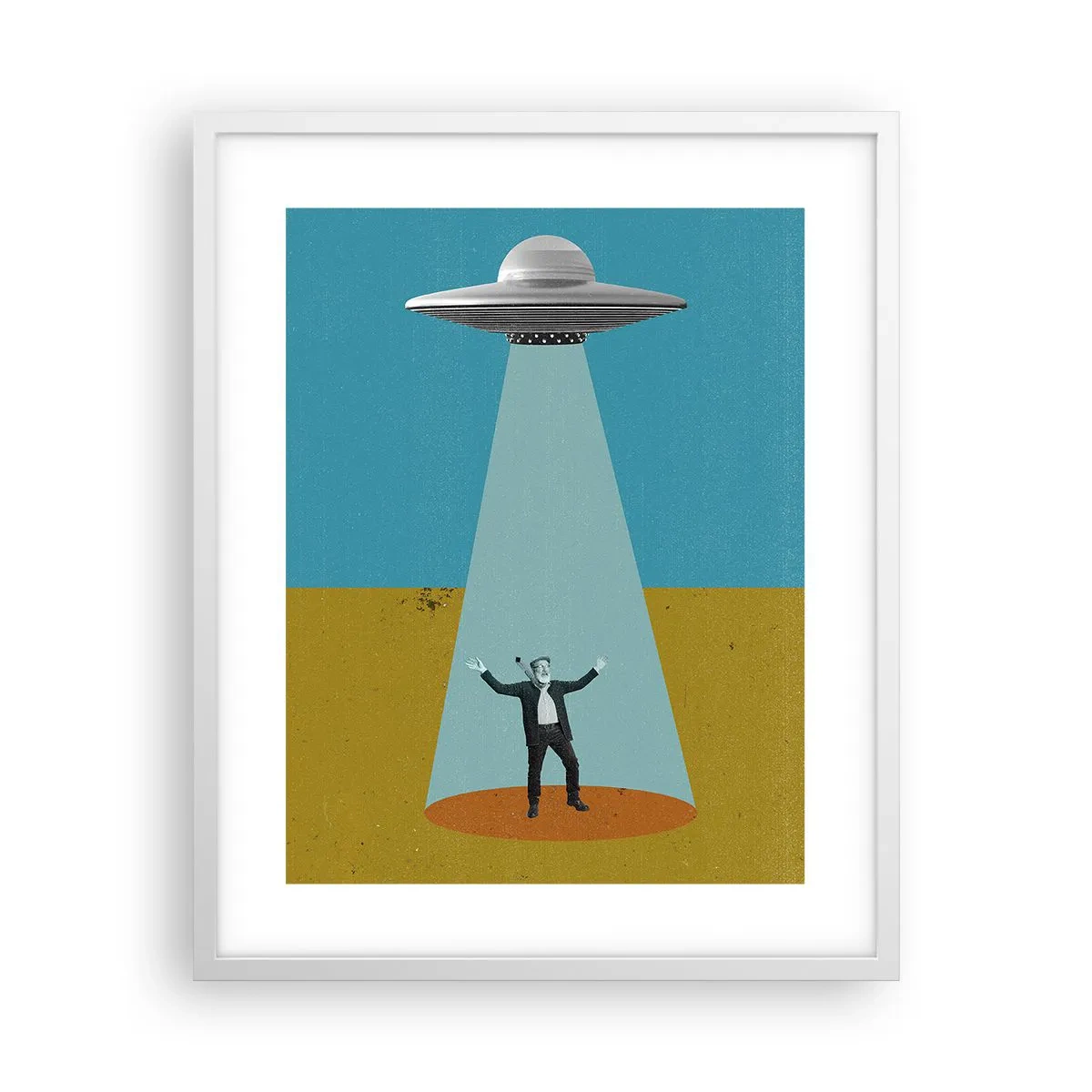 Pôster em moldura branca - Encontro próximo - 40x50 cm