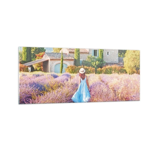 Quadro em vidro - Menina Lavanda - 100x40 cm