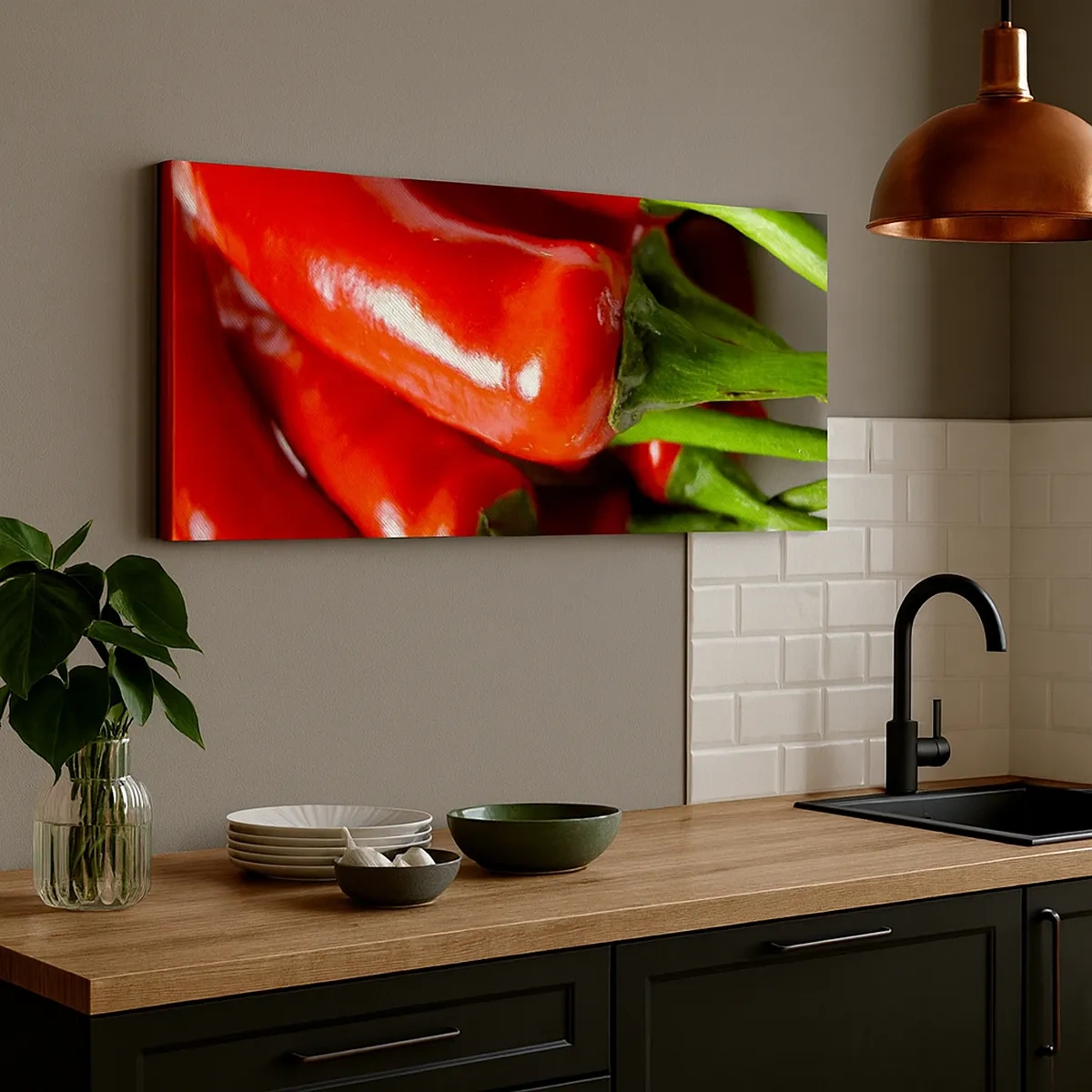 Quadro em tela - Suculento, brilhante, liso - 30x30 cm