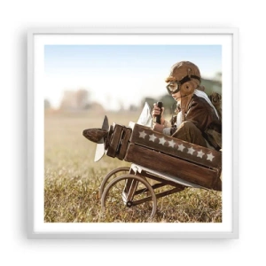 Pôster em moldura branca - O início rumo a um sonho - 60x60 cm