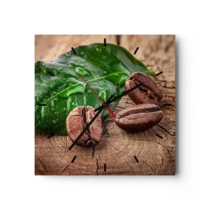 Relógio de parede - Relógio em vidro - Preto e verdadeiro - 40x40 cm