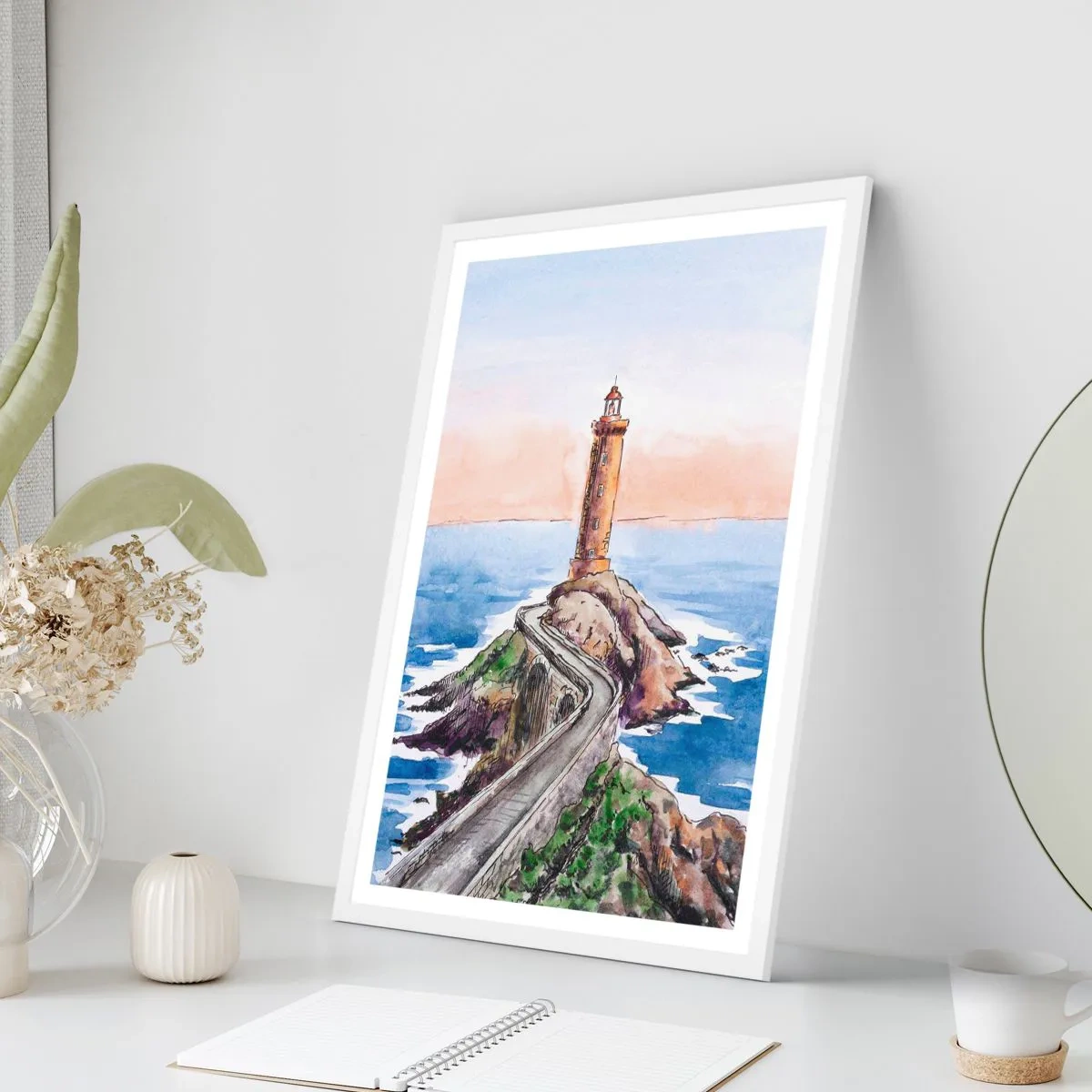 Pôster em moldura branca - De frente para o mar - 30x40 cm