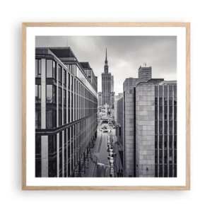 Pôster com moldura de carvalho claro - Vale de Varsóvia - 60x60 cm
