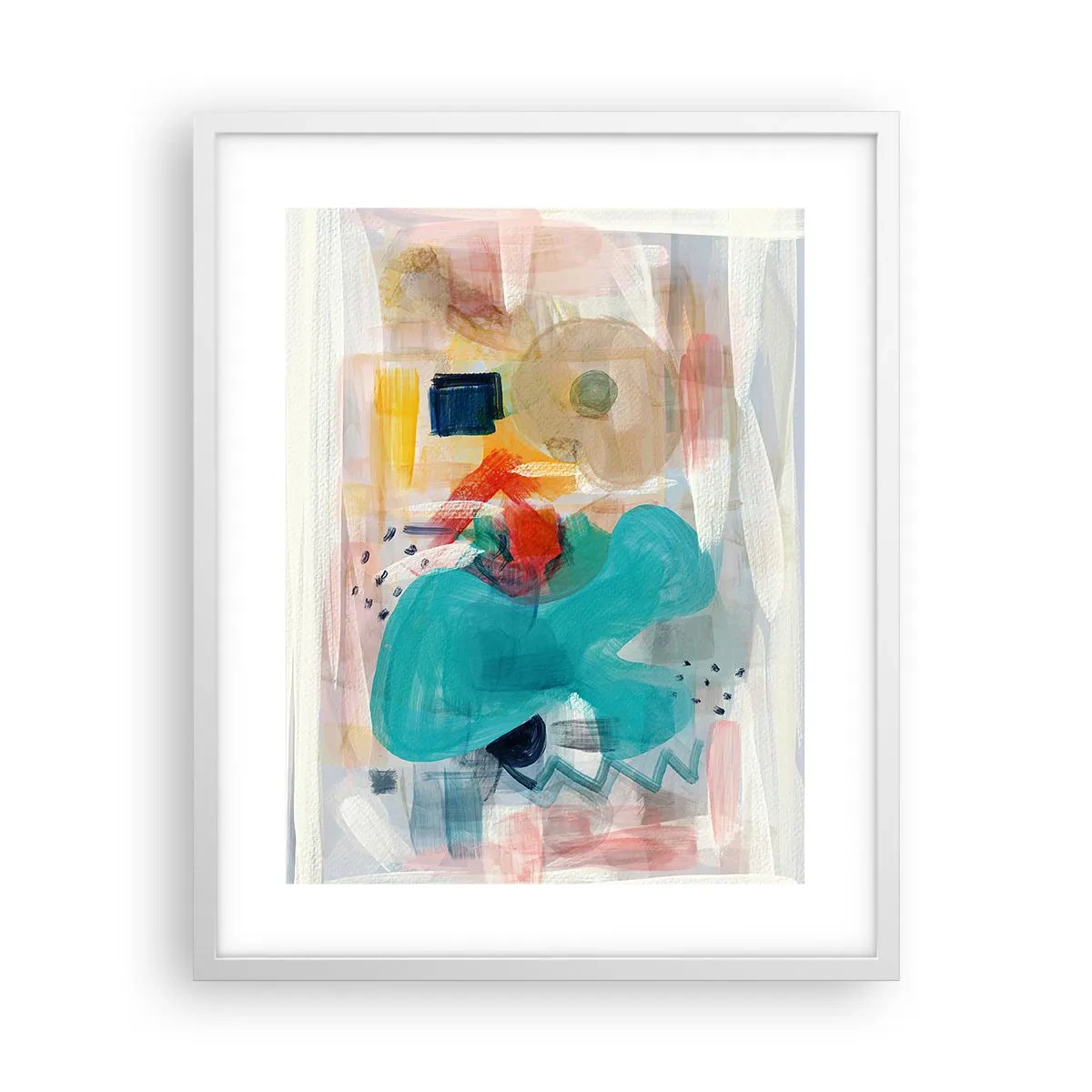 Pôster em moldura branca - Jogo colorido - 40x50 cm