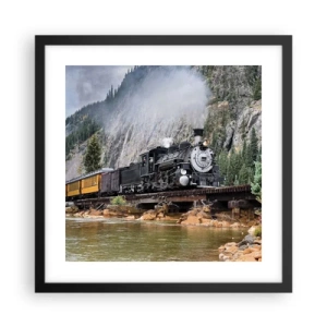 Pôster com moldura preta - Para onde? Onde? - 40x40 cm