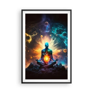 Pôster com moldura preta - Paz cósmica - 61x91 cm