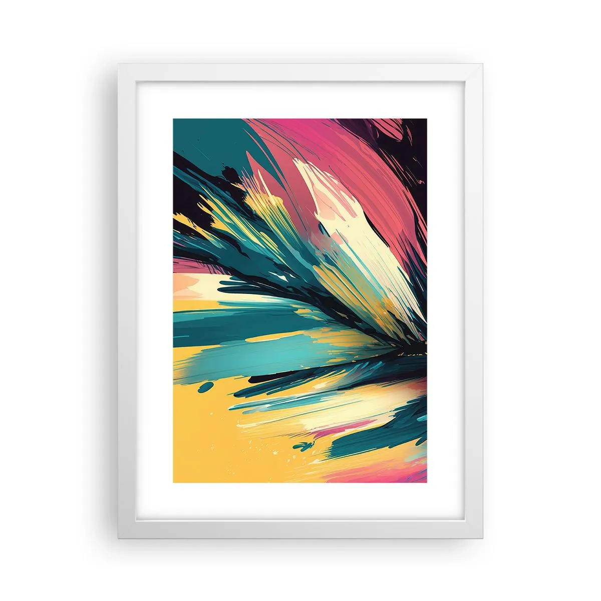 Pôster em moldura branca - Composição – uma explosão de alegria - 30x40 cm