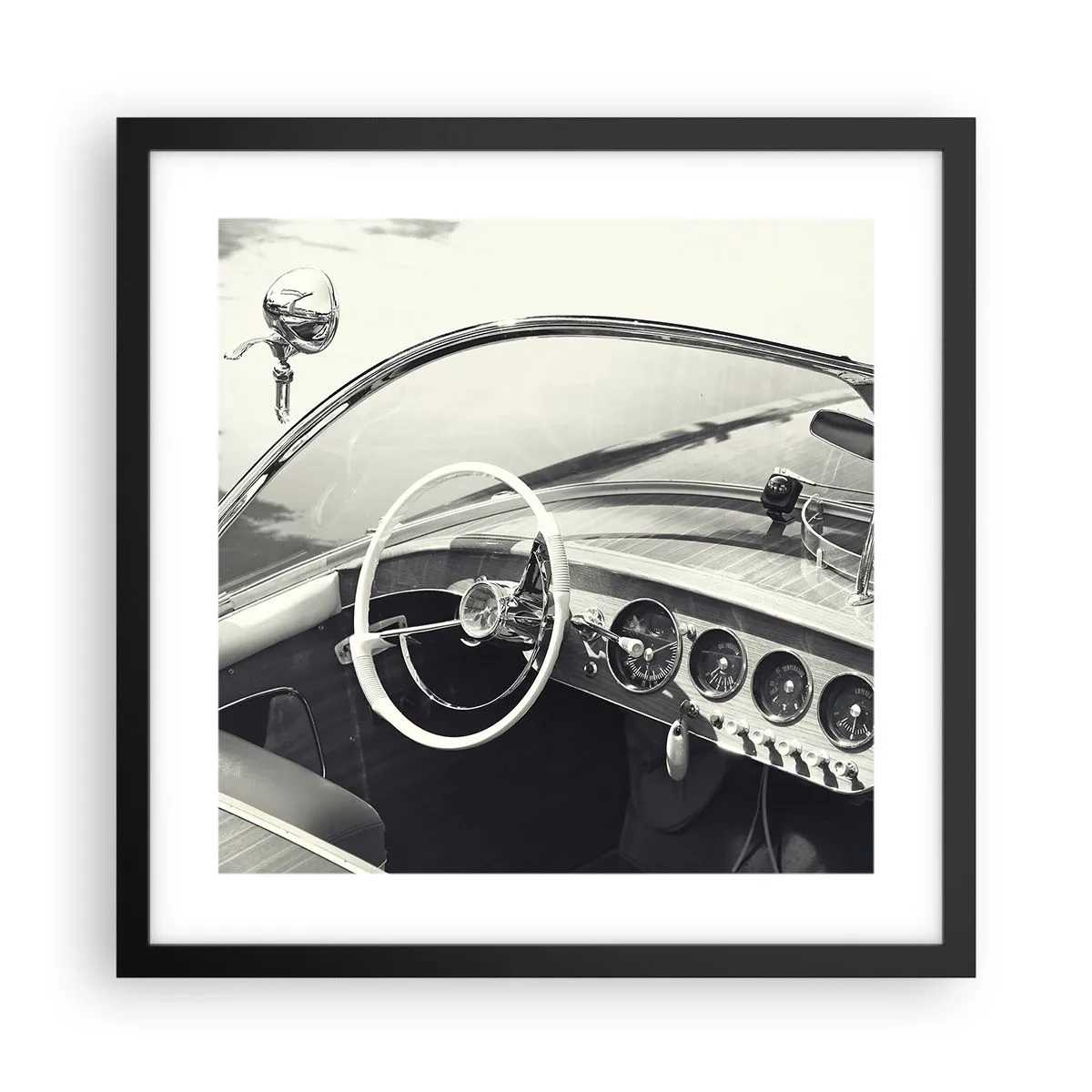 Pôster com moldura preta - Tempo para os ricos - 40x40 cm